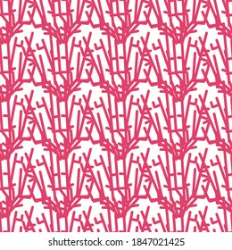 Patrón perfecto con corales marinos sobre fondo blanco. Plantas marinas de estilo plano. Animación de vida salvaje para páginas web.
Ilustración vectorial de existencias para la decoración y el diseño, textiles,
fondo de pantalla