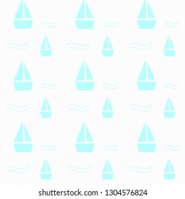 
cute seamless pattern sea and ships
