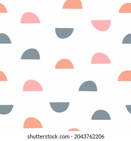 Cute seamless pattern with semicircles. Simple vector illustration.