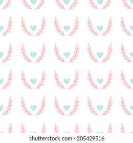 Cute seamless pattern in shabby shic style. Seamless pattern can be used for web page backgrounds, surface textures, wallpapers, pattern fills. Seamless floral background. 