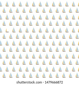 Cute seamless pattern with ships. Vector illustration