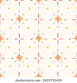 Cute seamless pattern with shooting stars elements. Vector illustration for background, wallpaper, print.