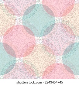 Cute seamless pattern with simple hand drawn loops in white, lilac colors for covers, modern fabric.  Light, delicate pattern.