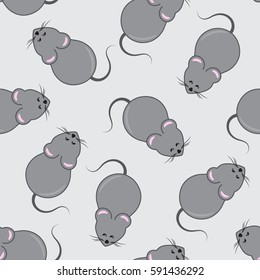 Cute seamless pattern with cute sly mouses.