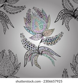 Cute seamless pattern with a small flower in a vintage style. Bright bouquets on a fashion grunge background. Blossoming background for printing on fabric, wallpaper and paper. vector illustration 