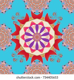 Cute seamless pattern with a small flower in a vintage style. Vector illustration. Bright bouquets on a fashion grunge background. Blossoming background for printing on fabric, wallpaper and paper.