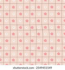 Cute seamless pattern with small flowers. Vector Pastel background. Valentines day and love