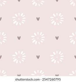 Cute seamless pattern with small hearts. Vector Pastel background. Valentines day and love