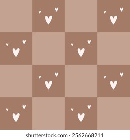Cute seamless pattern with small hearts. Vector Pastel background. Valentines day and love