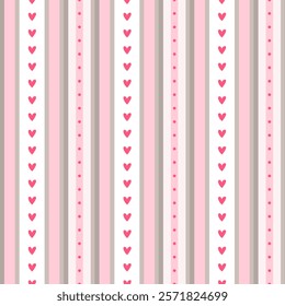 Cute seamless pattern with small hearts. Vector Pastel background. Valentines day and love