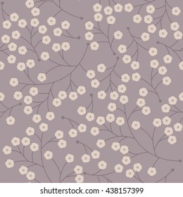 Cute seamless pattern with small pink  flowers on purple  background can be used for linen, tile, design fabric, textile and more creative designs.