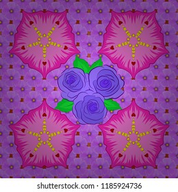 Cute seamless pattern in small rose flowers. Small violet, magenta and pink flowers. The elegant template for fashion prints. Spring vector floral background.
