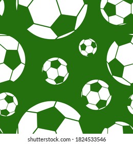 Cute seamless pattern with soccer balls.