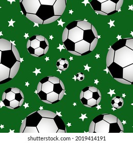 Cute seamless pattern with soccer balls.