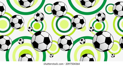 Cute seamless pattern with soccer balls.