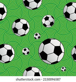 Cute seamless pattern with soccer balls.