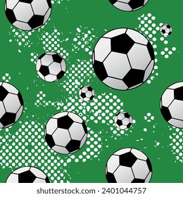 Cute seamless pattern with soccer balls.