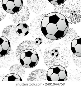 Cute seamless pattern with soccer balls.