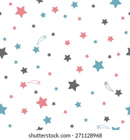 Cute Seamless Pattern Stars Stock Vector (Royalty Free) 271128968