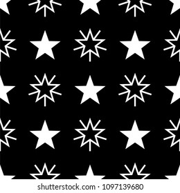 Cute seamless pattern with stars. Seamless pattern design for banner, poster, postcard, cover and business card. Vector background