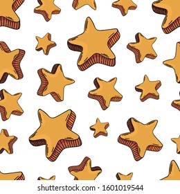 Cute seamless pattern. Stars on red background.  Pattern for cloth, textile, cover, wrapping paper, web, printing, wallpaper, fabric, and textile.