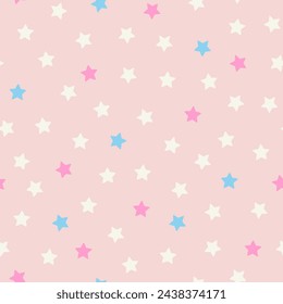 Cute seamless pattern with stars. Vector illustration. Texture for print, textile, fabric, packaging.