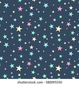 Cute seamless pattern with stars. vector illustration