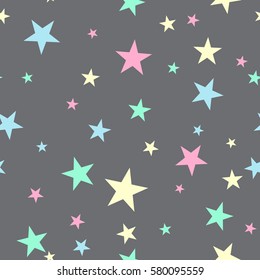 Cute Seamless Pattern With Stars. Vector Illustration