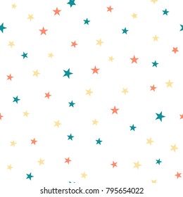 Cute seamless pattern with stars. vector illustration