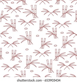 Cute seamless pattern with stones and bamboo leaves and stems. Design for poster or print.