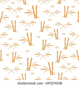 Cute seamless pattern with stones and bamboo leaves and stems. Design for poster or print.