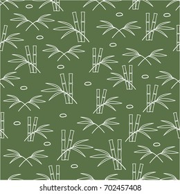 Cute seamless pattern with stones and bamboo leaves and stems. Design for poster or print.