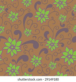 Cute seamless pattern - summer flowers in vector