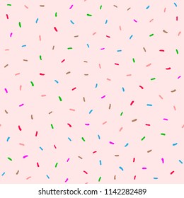 Cute seamless pattern with sweet donut glaze. Pink, brown, blue, purple, green. Vector illustration.