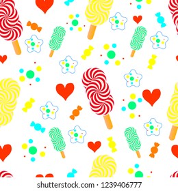Cute seamless pattern with sweets.