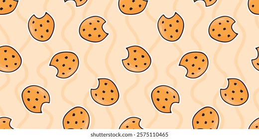 cute seamless pattern with sweets. Print with cakes. vector. Seamless pattern. Drawing with ice cream. Sweet pattern. Background for ice cream. Wallpaper for a pastry shop.