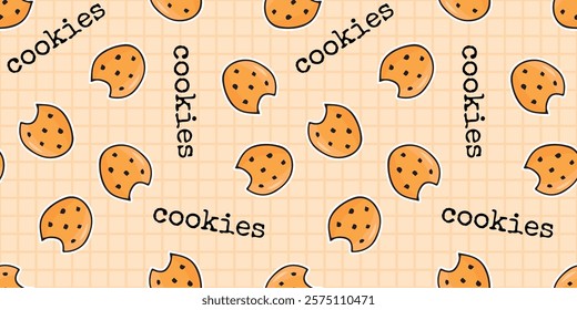 cute seamless pattern with sweets. Print with cakes. vector. Seamless pattern. Drawing with ice cream. Sweet pattern. Background for ice cream. Wallpaper for a pastry shop.