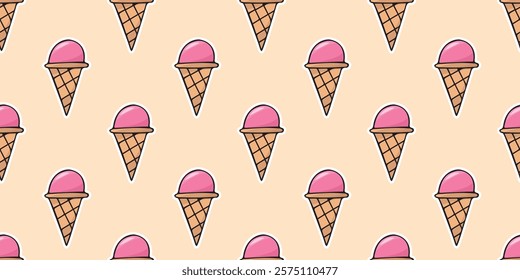 cute seamless pattern with sweets. Print with cakes. vector. Seamless pattern. Drawing with ice cream. Sweet pattern. Background for ice cream. Wallpaper for a pastry shop.