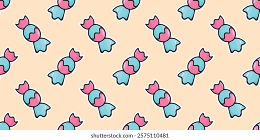 cute seamless pattern with sweets. Print with cakes. vector. Seamless pattern. Drawing with ice cream. Sweet pattern. Background for ice cream. Wallpaper for a pastry shop.