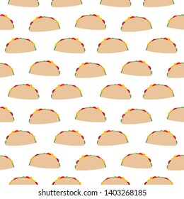 Cute seamless pattern with tacos. It can be used for packaging, wrapping paper, textile and etc.