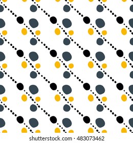 Cute seamless pattern with trendy dot stripes. Abstract vector background.