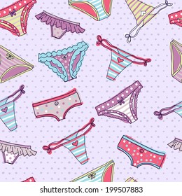 Cute seamless pattern of underwear, pants