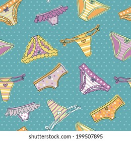 Cute seamless pattern of underwear, pants
