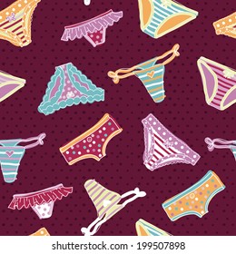 Cute seamless pattern of underwear, pants