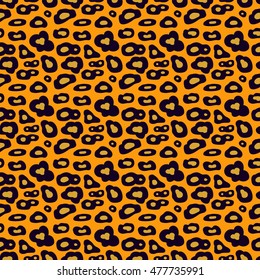 Cute seamless pattern in vector. Abstract cartoon leopard texture
