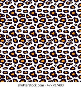Cute seamless pattern in vector. Abstract cartoon leopard texture