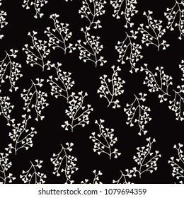 Cute seamless pattern. Vector floral background. Print