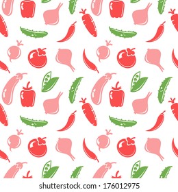 Cute seamless pattern with vegetables