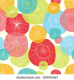 Cute seamless pattern, wallpaper, vector. Flowers motifs.