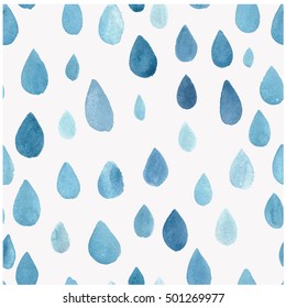 Cute Seamless Pattern Seamless Watercolor Rain Stock Vector (Royalty ...